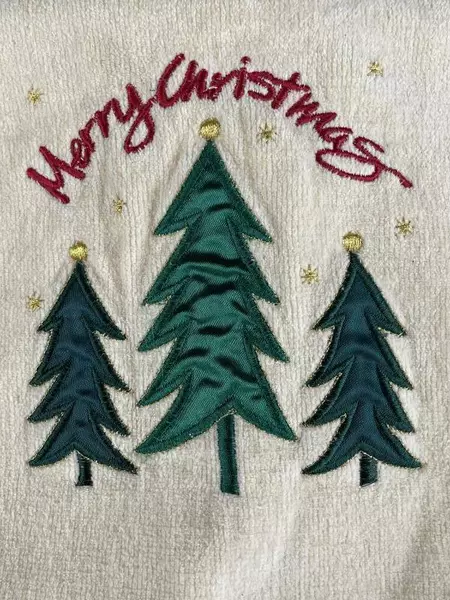 Lot of 2 Vintage Cecil Saydah Christmas Towels Embroidered Decor
