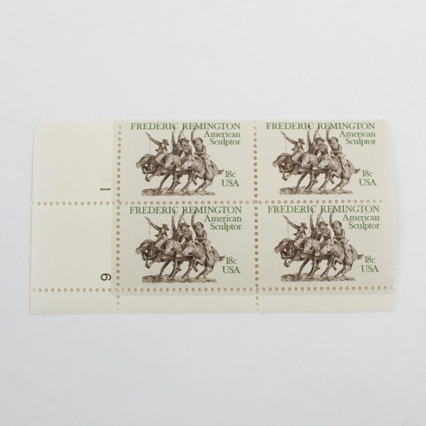 Lot Of 2 Stamp Blocks Architecture USA Frederic Remington Sculptor 1981 MNH
