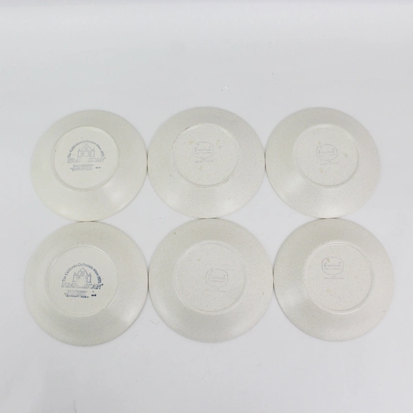 Lot of 6 Vintage Franciscan Hacienda Green Earthenware Saucers