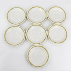 Lot of 7 Vintage Franciscan Hacienda Gold Earthenware Saucers