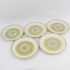 Set of 5 Franciscan Hacienda Gold Earthenware Dinner Plates 10.75"