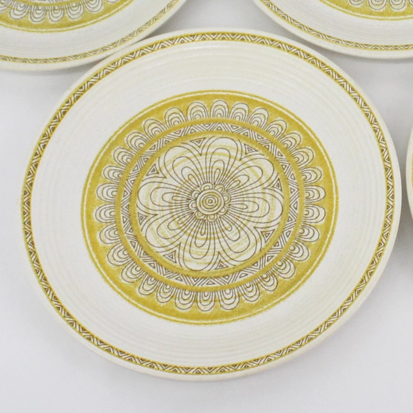Set of 5 Franciscan Hacienda Gold Earthenware Dinner Plates 10.75"