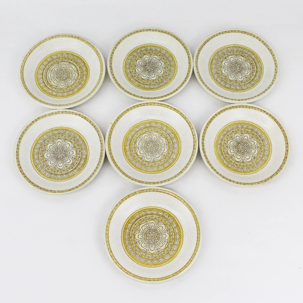 7 Vintage Franciscan 6.5” Earthenware Hacienda Gold Bread Dessert Plates