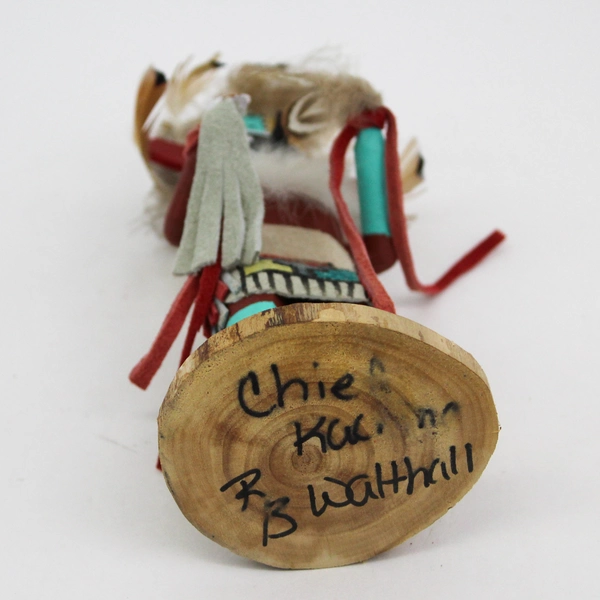 Vintage Native American Wooden Kachina Doll Signed R B Walthall 7”