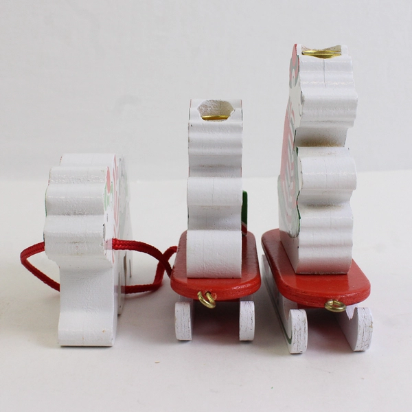 3 White Polar Bears On Sleighs Christmas Decor