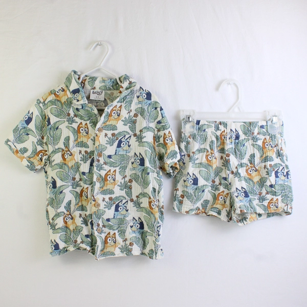 Ludo Studio Bluey 2 Pc Set Button-Up and Shorts Kids' Size 5T