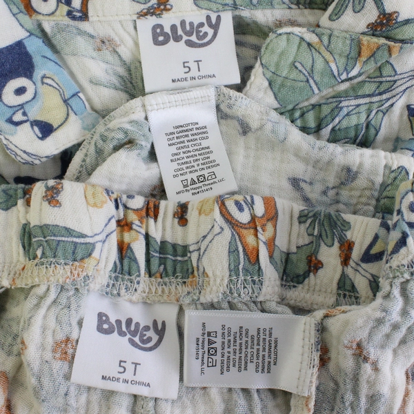 Ludo Studio Bluey 2 Pc Set Button-Up and Shorts Kids' Size 5T