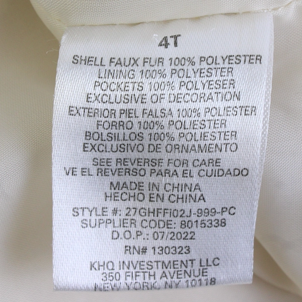 G.H. Bass & Co. White Sherpa Fleece Vest Kids' Size 4T