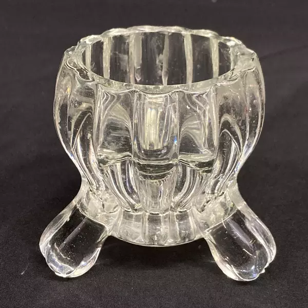 Set of 2 Jeannette Glass National Clear Candle Holders