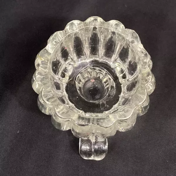 Set of 2 Jeannette Glass National Clear Candle Holders