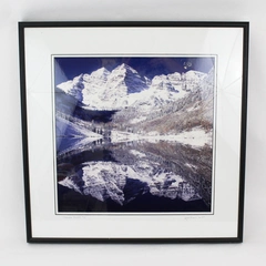 1999 The Maroon Bells #2 By Gene Davis 22 x 22" Framed Matted Photographic Print