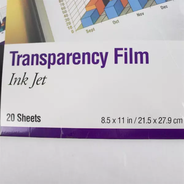 Mead Transparency Film 20 Sheets 8.5x11 Inkjet & Color Laser Printers New