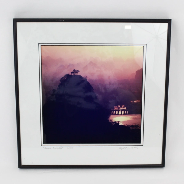 1994 L.E. Framed & Matted Photographic Print Golden Sunrise By Gene Davis 16x16"