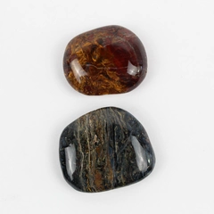 Lot of 2 Polished Pietersite Chalcedony Palm Stones Healing Crystals 68 Grams