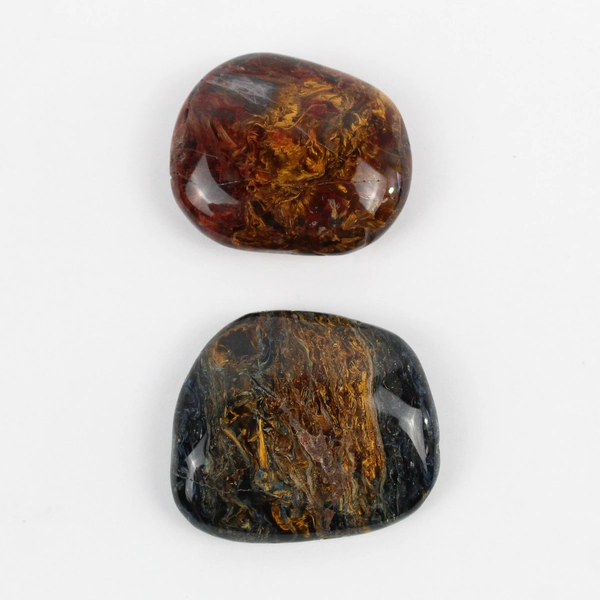 Lot of 2 Polished Pietersite Chalcedony Palm Stones Healing Crystals 68 Grams