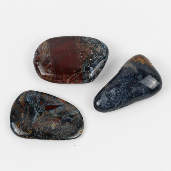 Lot of 3 Polished Pietersite Chalcedony Palm Stones Healing Crystals 90 Grams