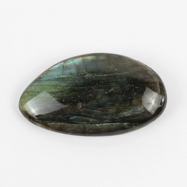 2.75" Green Teal Gold Labradorite Polished Palm Stone 68 Grams