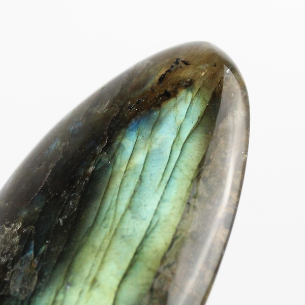 2.75" Green Teal Gold Labradorite Polished Palm Stone 68 Grams