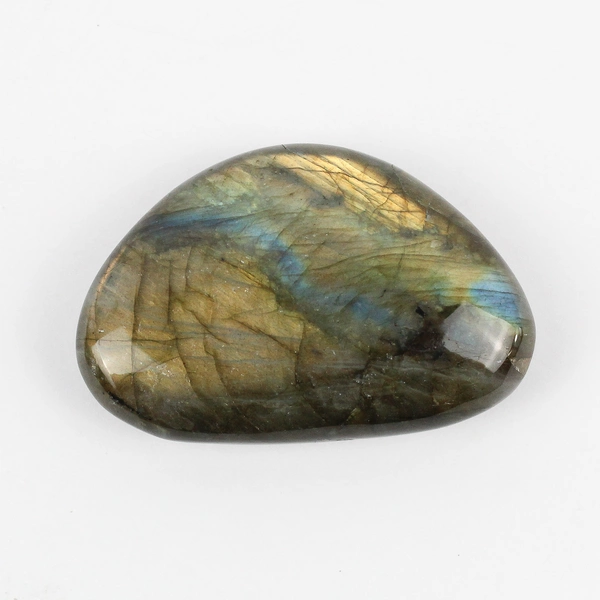 2.5" Green Blue Gold Labradorite Polished Palm Stone 68 Grams