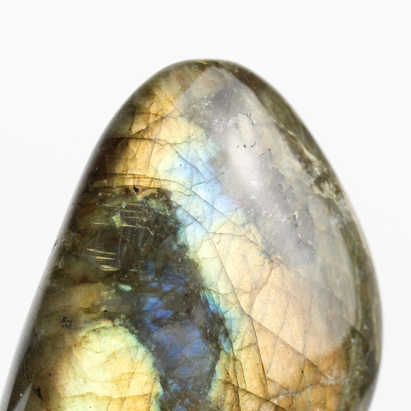 2.5" Green Blue Gold Labradorite Polished Palm Stone 68 Grams
