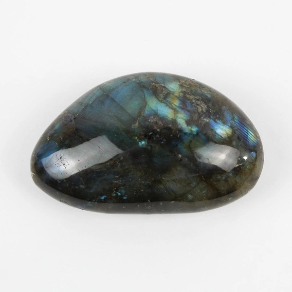 2.5" Green and Blue Labradorite Polished Palm Stone 68 Grams