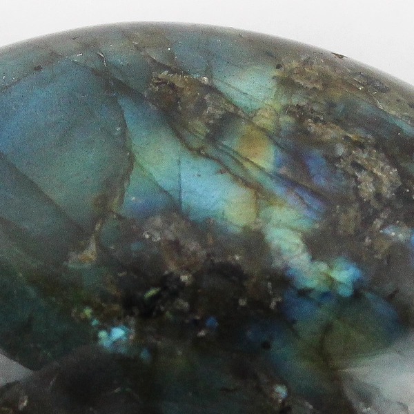 2.5" Green and Blue Labradorite Polished Palm Stone 68 Grams