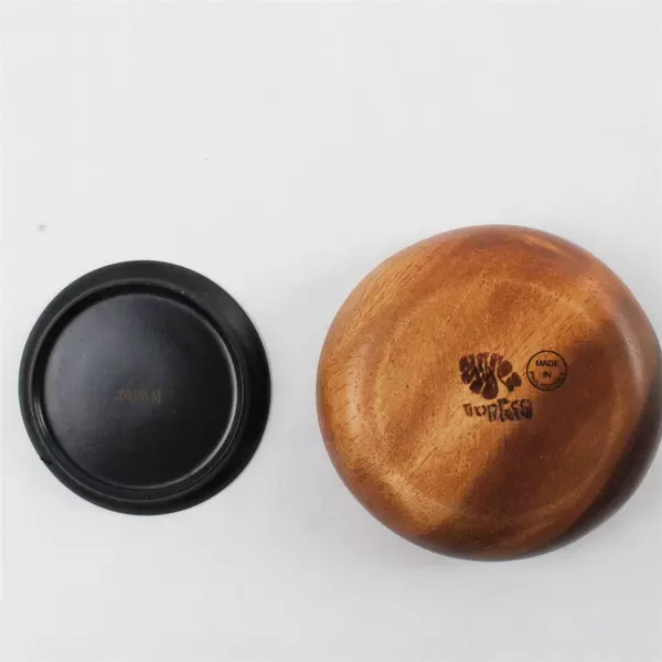 Set of 5 Japanese Lacquerware Mini Plates 3.25" w/ Small Wooden Bowl Orange Gold