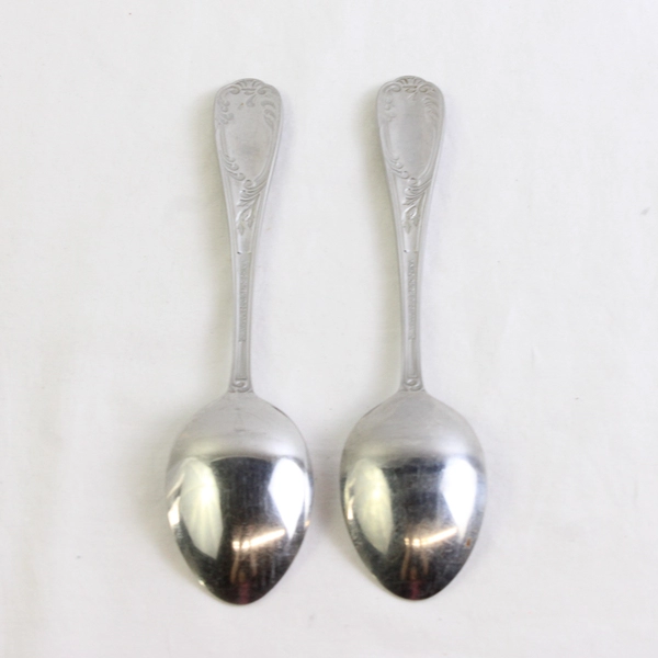 Lot of 2 Wallace Silver Messina Pattern Oval Soup Spoons 18/10 SS Very Rare