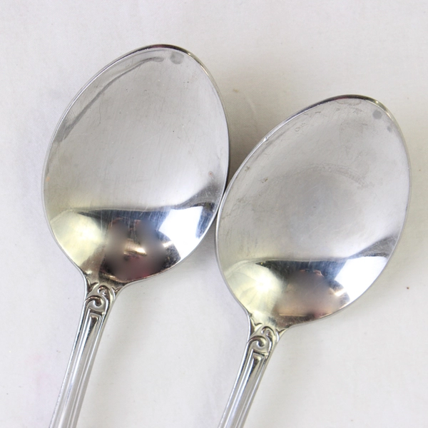 Lot of 2 Wallace Silver Messina Pattern Oval Soup Spoons 18/10 SS Very Rare