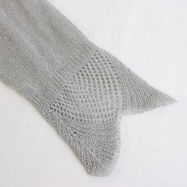 A’Reve Women's M/L Gray Lace Knit and Chiffon Cardigan with Ruffles