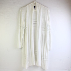 Great Northwest Indigo Women's 1X White Lace Crochet Cardigan