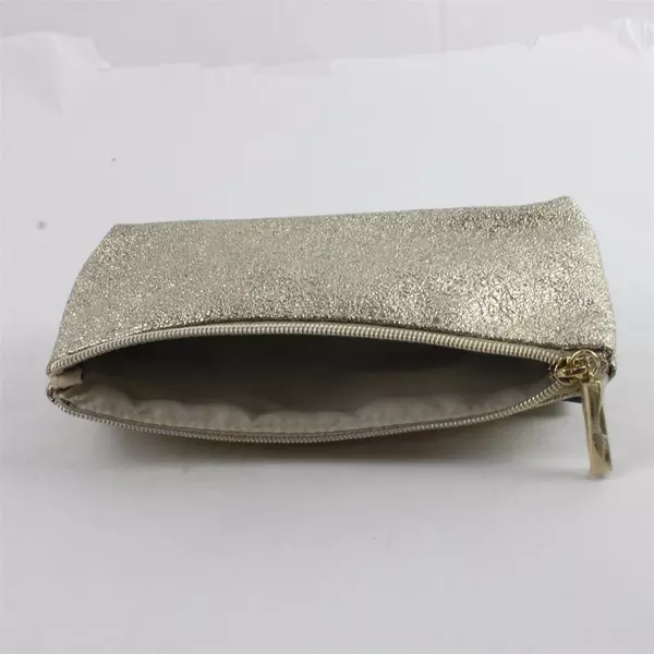Estée Lauder Gold Glitter Clutch Makeup Bag Zip Cosmetic Pouch