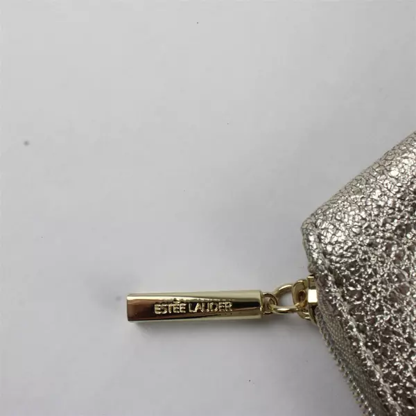Estée Lauder Gold Glitter Clutch Makeup Bag Zip Cosmetic Pouch