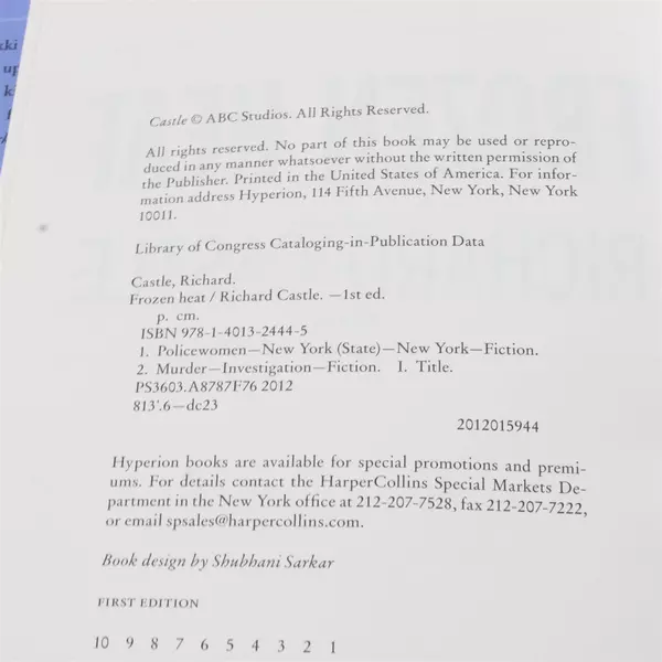 Frozen Heat (Nikki Heat) Richard Castle Hardcover 