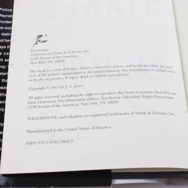 Deadly Stakes J.A. Jance Hardcover Mystery Novel 