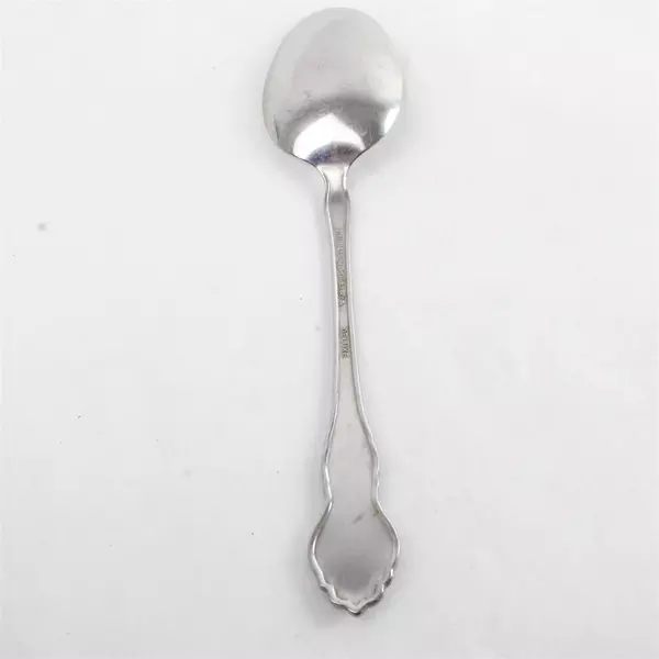 Set of 4 Oneida Folk Art Burnished Stainless Oval Soup Spoon 6.75" 