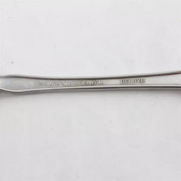 Set of 4 Oneida Folk Art Burnished Stainless Oval Soup Spoon 6.75" 