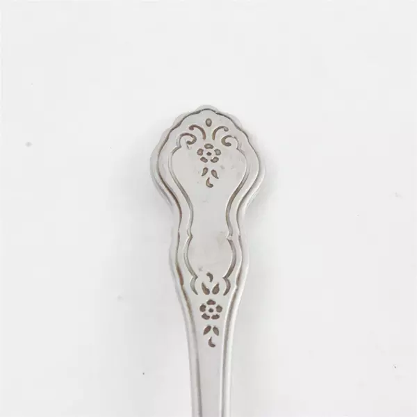 Set of 5 Oneida Folk Art Burnished Stainless Oval Soup Spoons - 6.75"