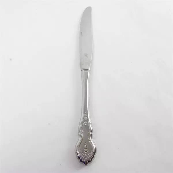 Set of 4 Oneida Silver Folk Art Burnished Modern Hollow Handle Knives