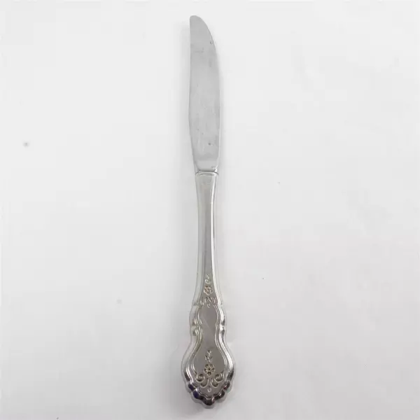 Set of 4 Oneida Silver Folk Art Burnished Modern Hollow Handle Knives