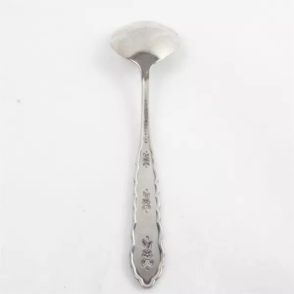 Set of 4 Oneida Floral Bouquet Deluxe 6" Stainless Sugar Shell Spoons