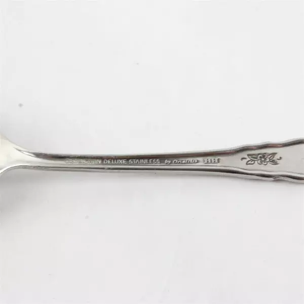Set of 4 Oneida Floral Bouquet Deluxe 6" Stainless Sugar Shell Spoons