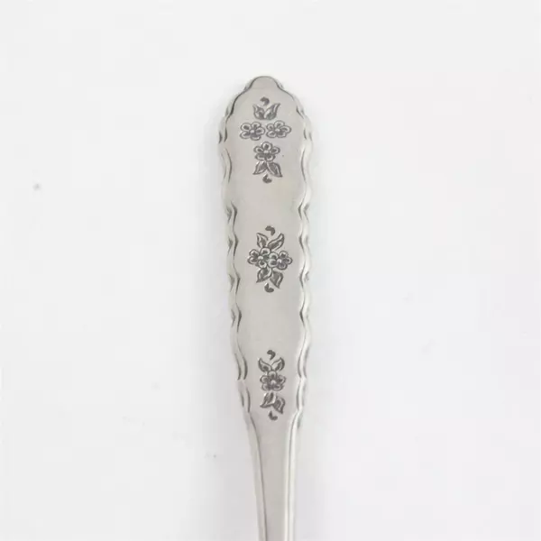 Set of 4 Oneida Floral Bouquet Deluxe 6" Stainless Sugar Shell Spoons