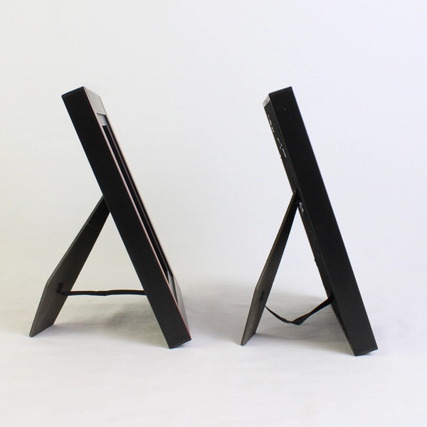 Set of 2 Old Town Matte Black with Red Edges Tabletop Frames 5" x 7"