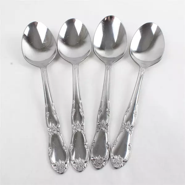 Set of 4 Oneida Fenway Place Oval Soup Spoons Silver Plated 6.75"