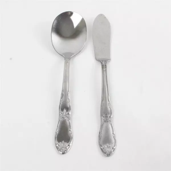 Lot of 2 Oneida Fenway Stainless Flatware: Master Butter Knife & Sugar Spoon