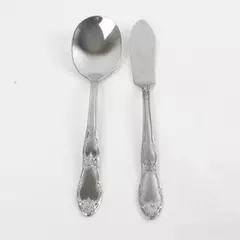 Lot of 2 Oneida Fenway Stainless Flatware: Master Butter Knife & Sugar Spoon
