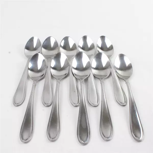 Set of 10 Oneida Memphis Oval Soup Spoons Silver Finish 6.25"