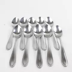 Set of 10 Oneida Memphis Oval Soup Spoons Silver Finish 6.25"