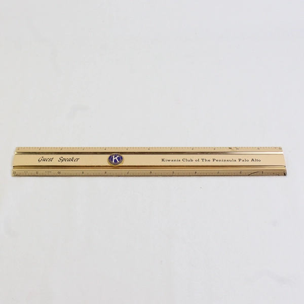 Kiwanis International 12" Brass Ruler Guest Speaker Palo Alto California